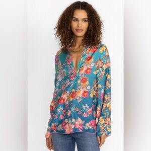 Johnny Was Multicolor Floral Blouse